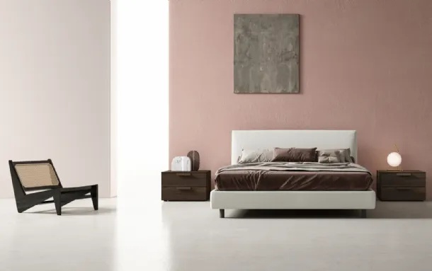 Fabric bed with Luk Small frame by Zalf