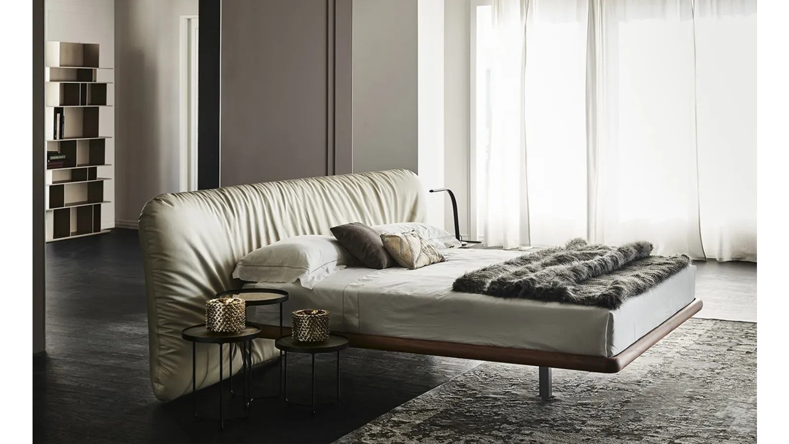 Marlon faux leather bed by Cattelan Italia