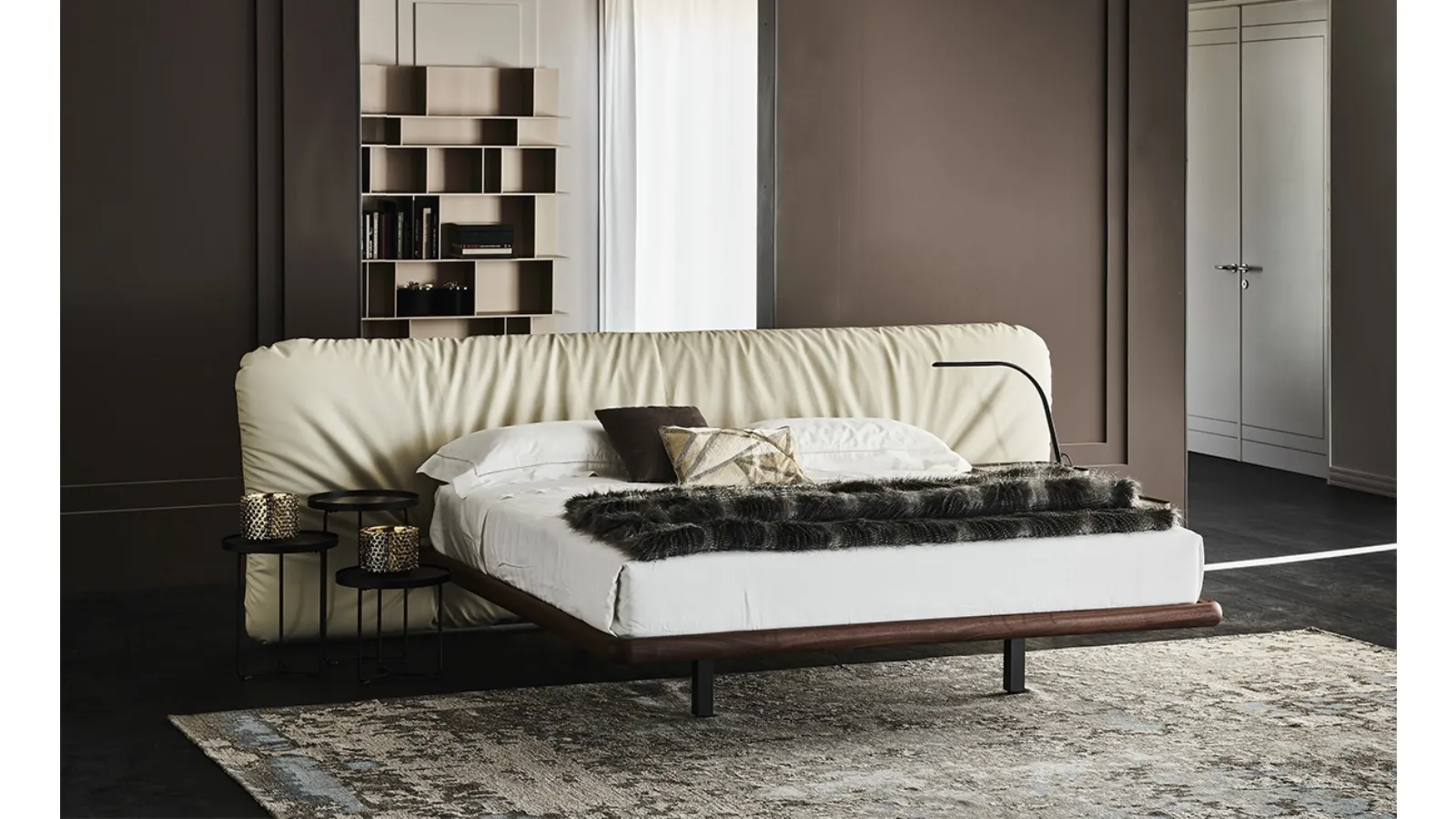 Marlon faux leather bed by Cattelan Italia