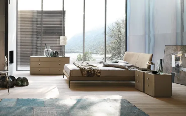 Bed with Maya headboard by Alivar