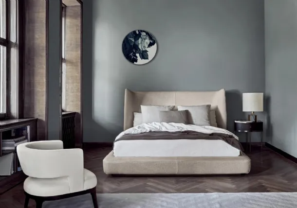 Midnight Bed with Flexform upholstered fabric