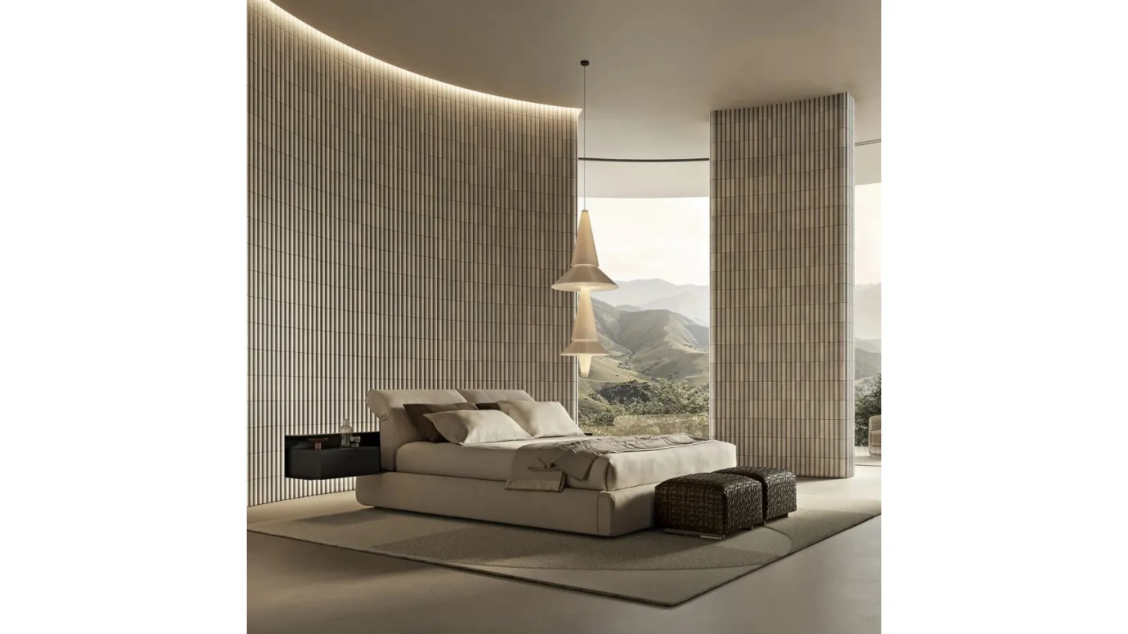 Double bed with storage box Newbridge by Flexform