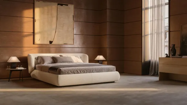 Nobu upholstered bed by Lema