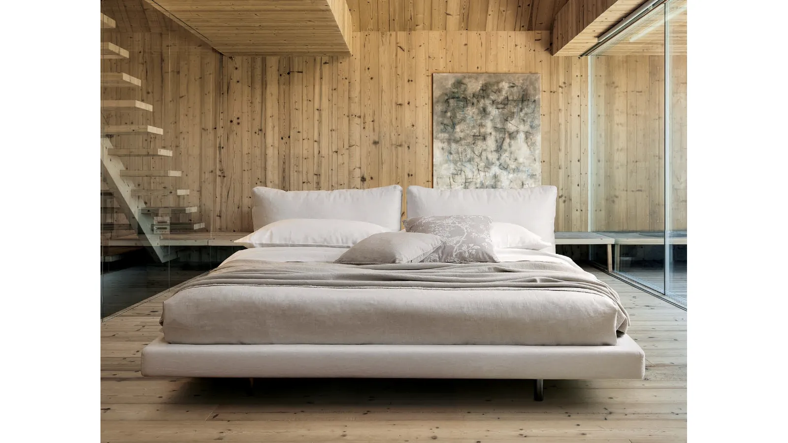 Ozium upholstered fabric bed by Desirèe