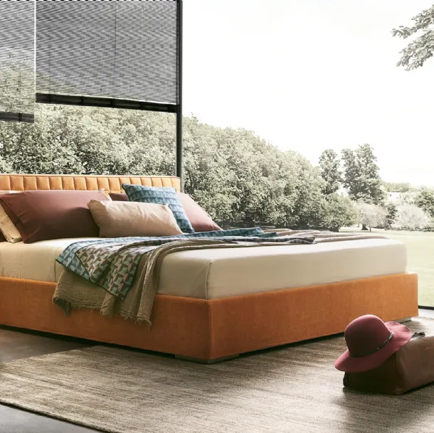 Double bed with storage box Picolit by Lema