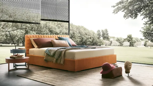 Double bed with storage box Picolit by Lema