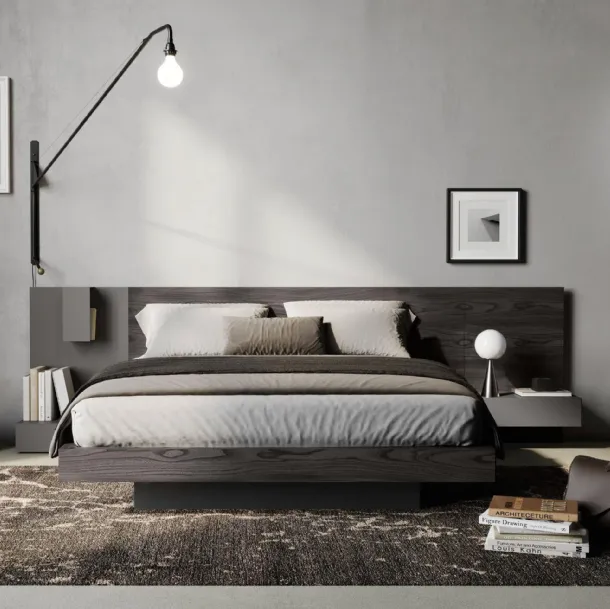 Plan wooden bed with Fimar headboard