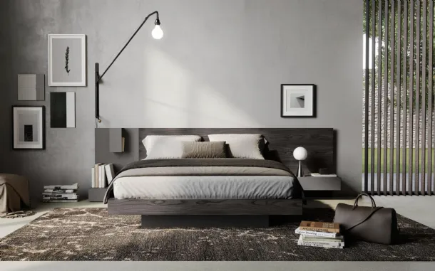 Plan wooden bed with Fimar headboard
