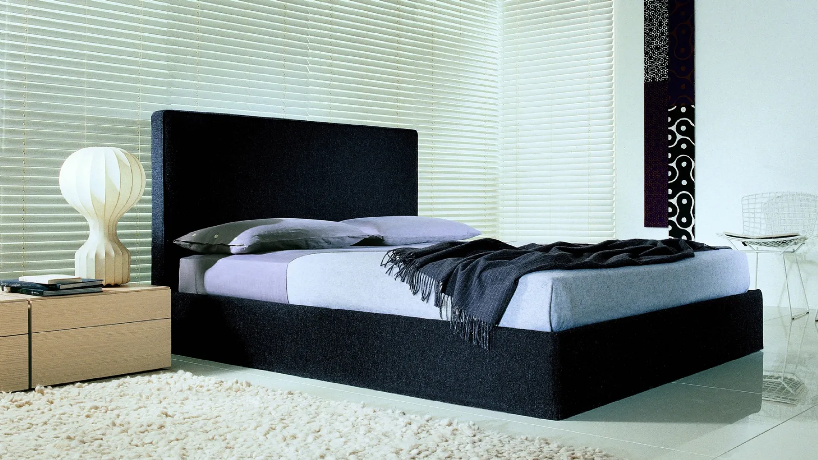 Semillon fabric double bed by Lema
