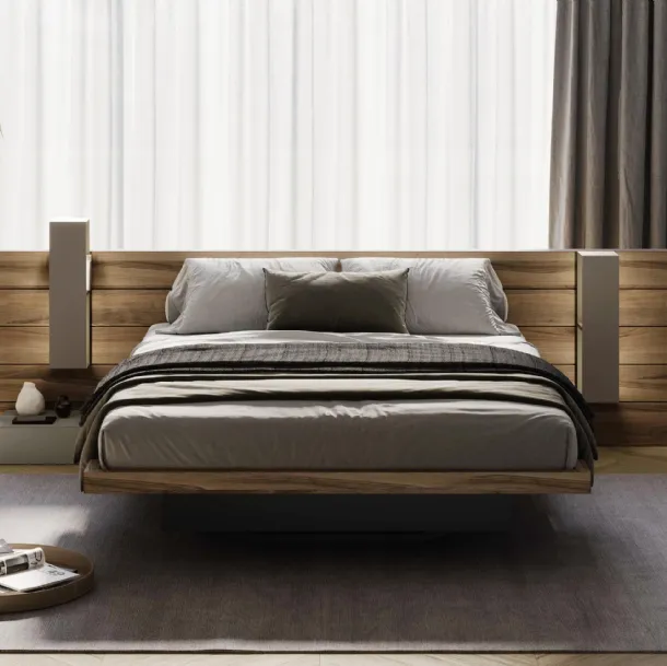 Wooden bed with storage box Sestante by Fimar