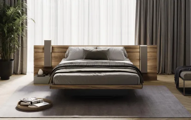 Wooden bed with storage box Sestante by Fimar