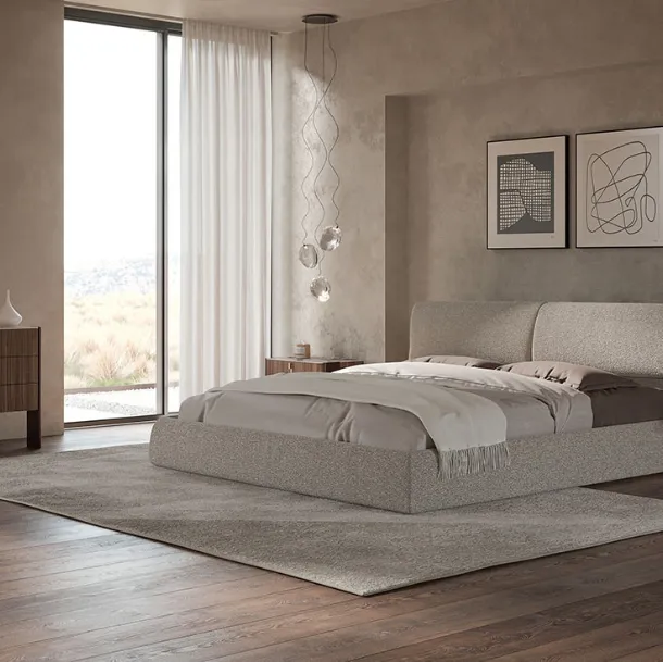 Simon bed in upholstered fabric by Cattelan Italia