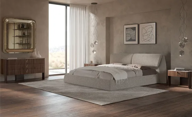 Simon bed in upholstered fabric by Cattelan Italia