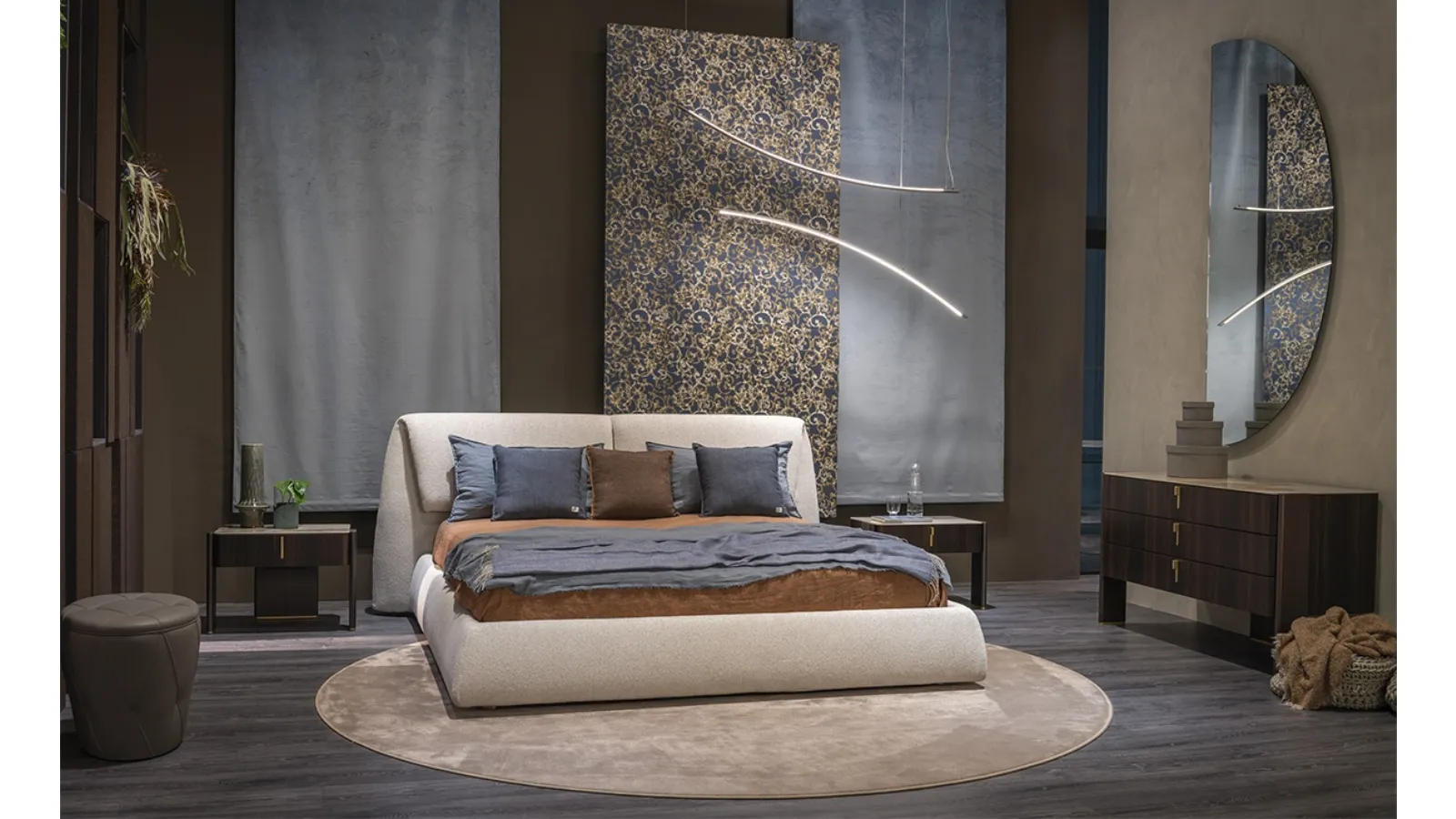 Simon bed in upholstered fabric by Cattelan Italia