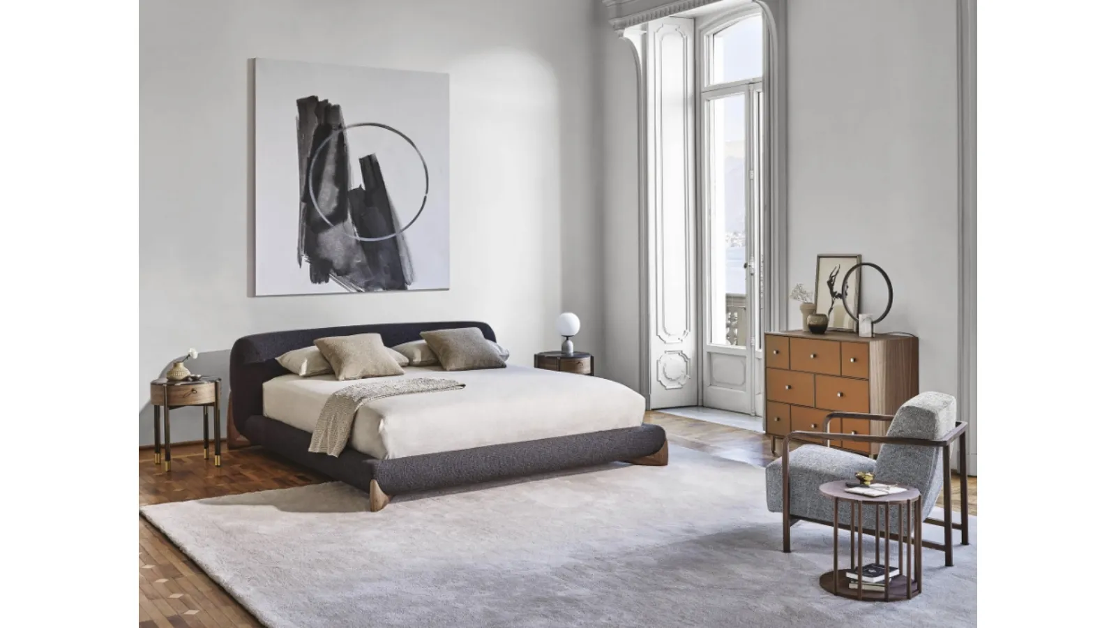 Softbay upholstered bed by Porada