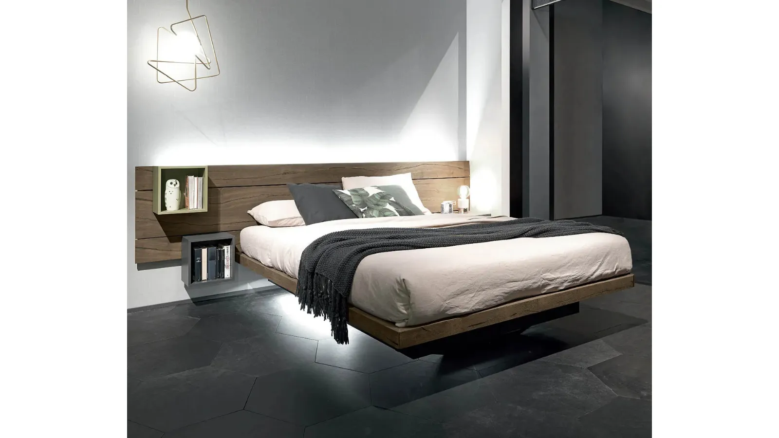 Suspended bed with storage Sorvolo by Fimar