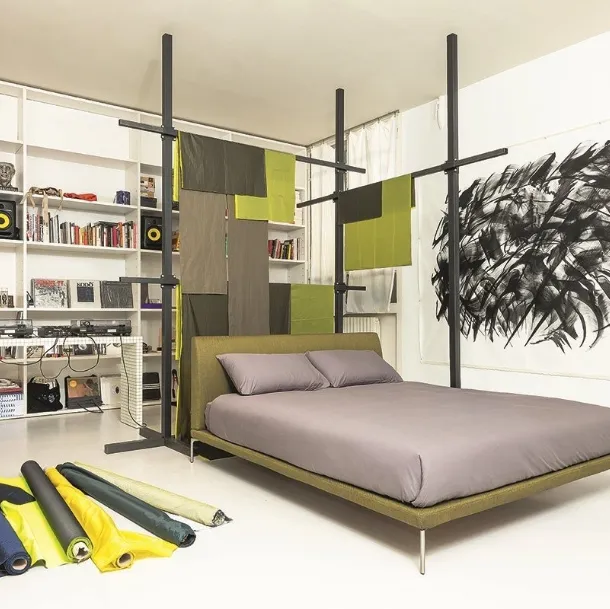 Fabric bed with Talamo headboard by Zanotta