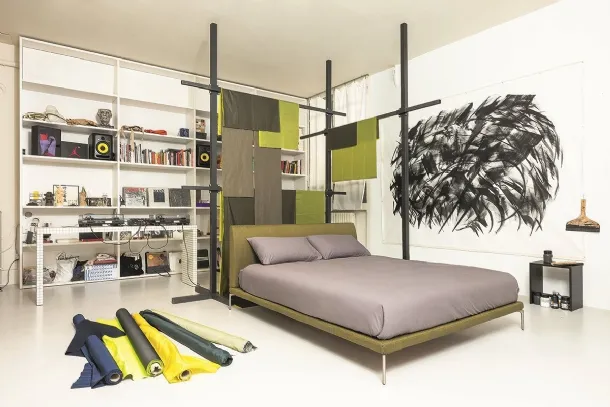 Fabric bed with Talamo headboard by Zanotta