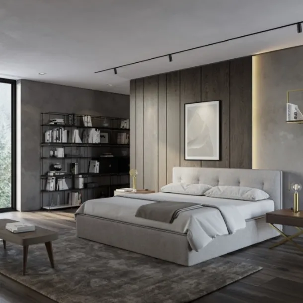 Tangram Bed with storage box by Vibieffe