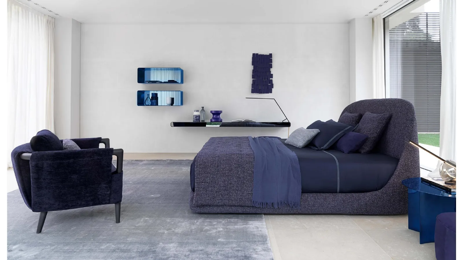 Bed with Taormina fabric by Flou