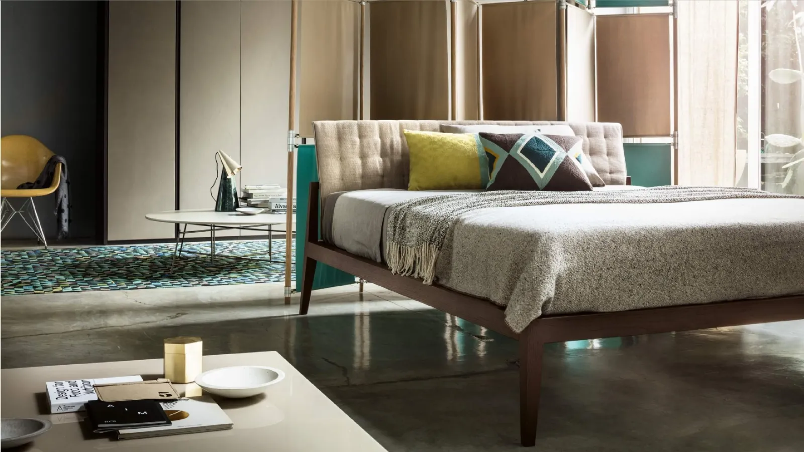 Theo double bed by Lema