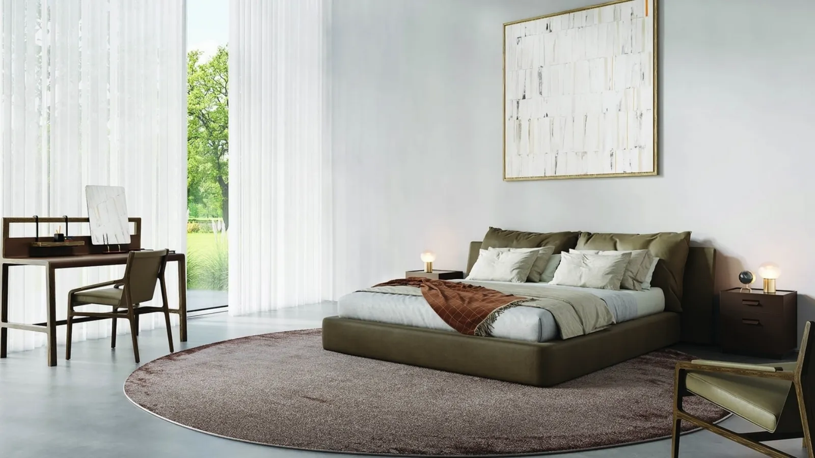 Timeo leather bed by Alivar