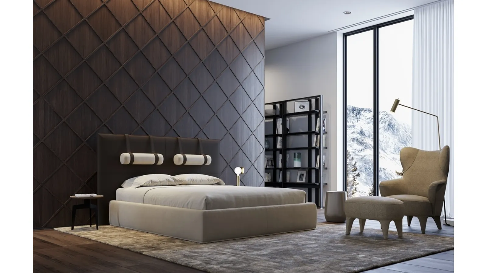 Tube fabric bed by Vibieffe