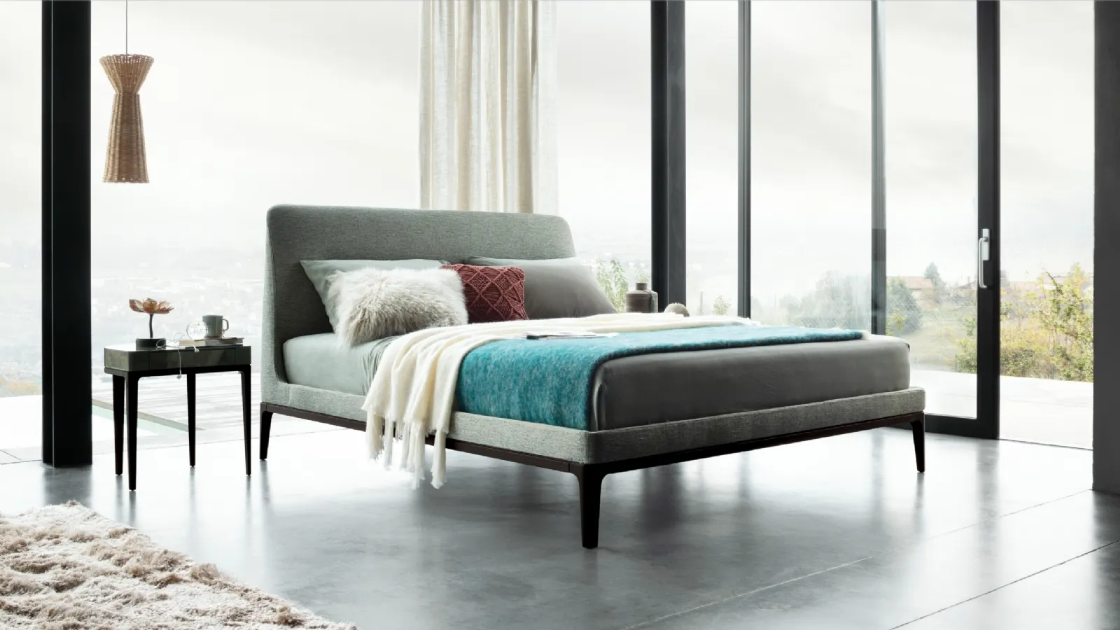 Bed with headboard Victoriano by Lema
