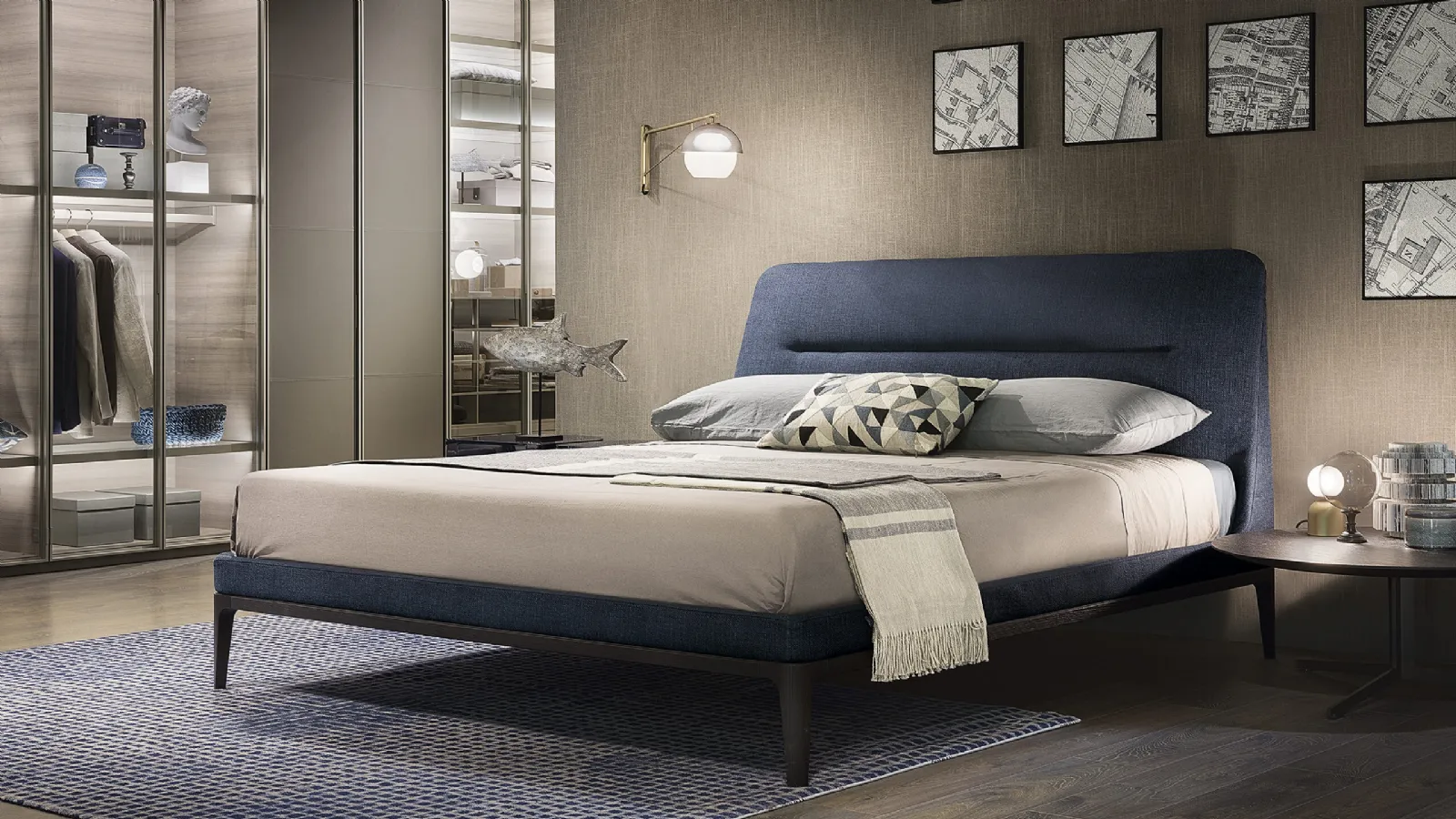 Bed with headboard Victoriano by Lema