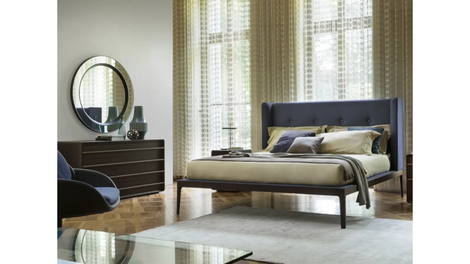 Ziggy upholstered bed by Porada