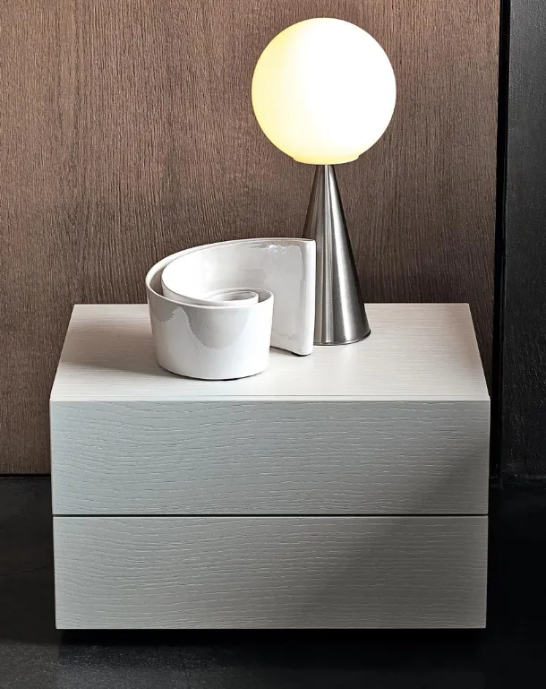 Cube nightstand in lacquered oak by Giellesse