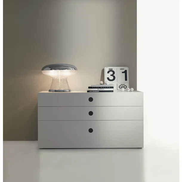 3-drawer chest in matte lacquer Feel by Fimar