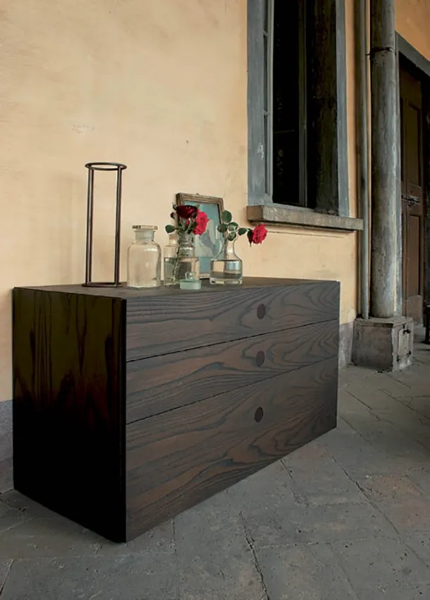 Feel Chest of Drawers in Elm Wood with Rust Finish by Fimar