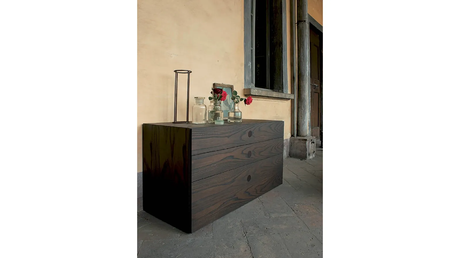 Feel Chest of Drawers in Elm Wood with Rust Finish by Fimar
