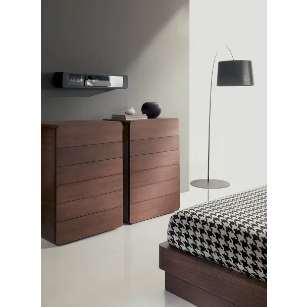 Wooden chest of drawers with rounded edges Icaro by Fimar
