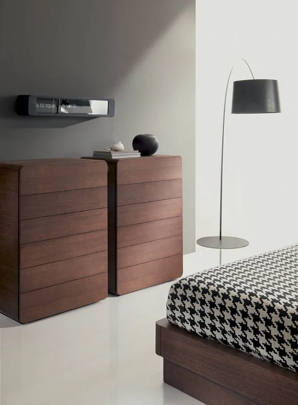 Wooden chest of drawers with rounded edges Icaro by Fimar