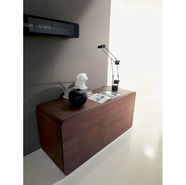 Wooden chest of drawers with rounded edges Icaro by Fimar