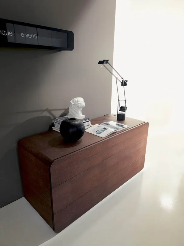 Wooden chest of drawers with rounded edges Icaro by Fimar