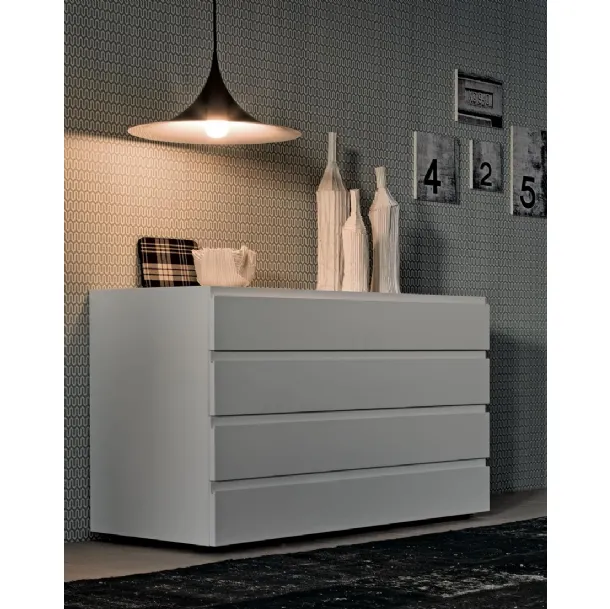 Joy Chest of Drawers in White Lacquered Wood by Giellesse