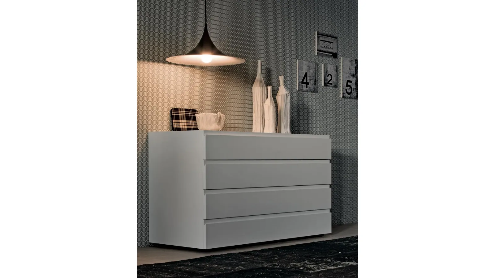 Joy Chest of Drawers in White Lacquered Wood by Giellesse