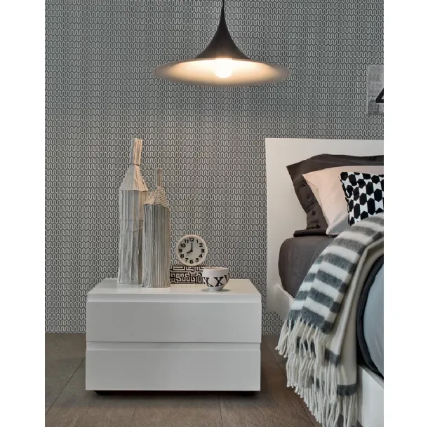 Joy Bedside Table in Lacquered White Wood by Giellesse