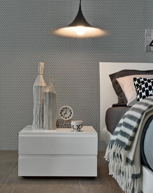 Joy Bedside Table in Lacquered White Wood by Giellesse