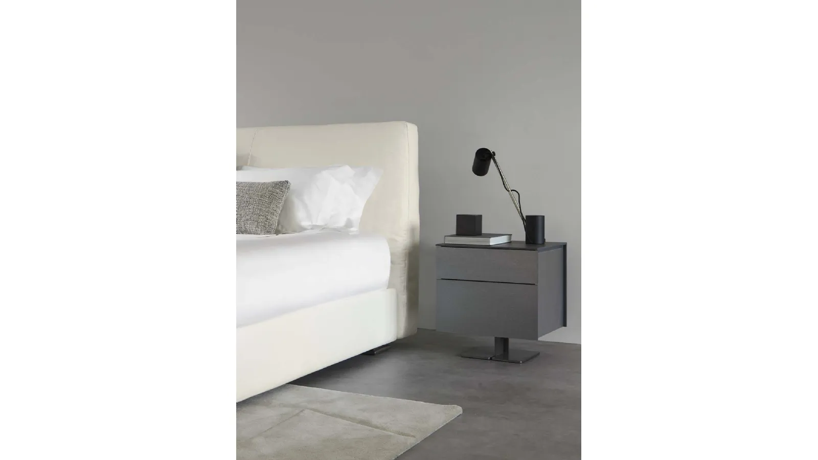 Juta Tall Nightstand with Central Foot by Flou