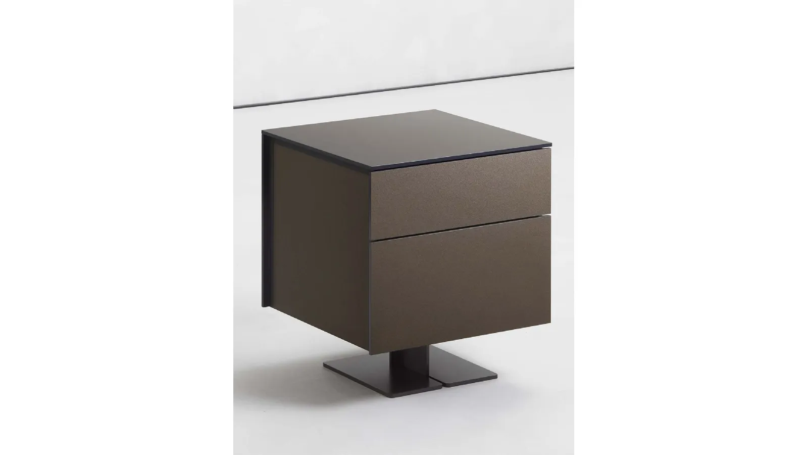 Juta Tall Nightstand with Central Foot by Flou