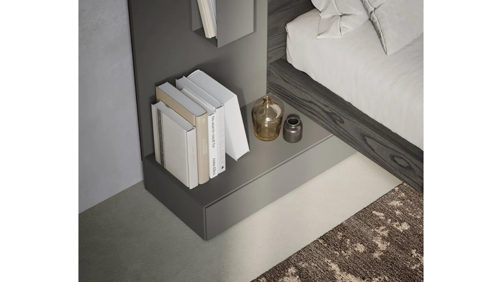 Matte lacquered bedside table Line by Fimar