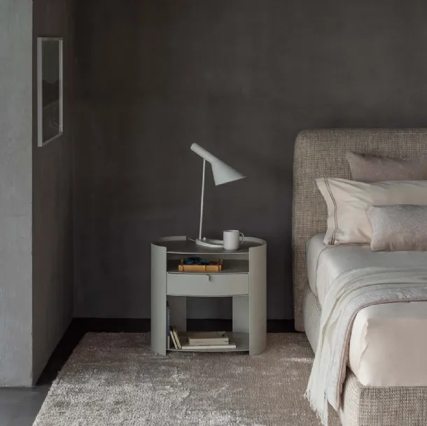 Lotus lacquered metal bedside table by Flou