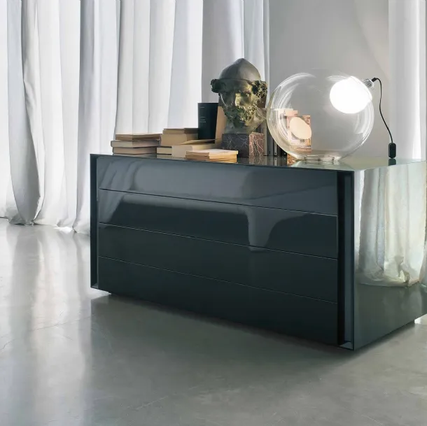 Lacquer high-gloss chest of drawers Luna by Lema