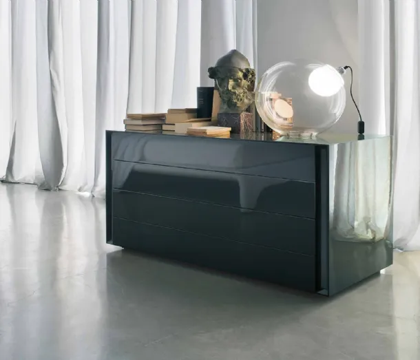 Lacquer high-gloss chest of drawers Luna by Lema