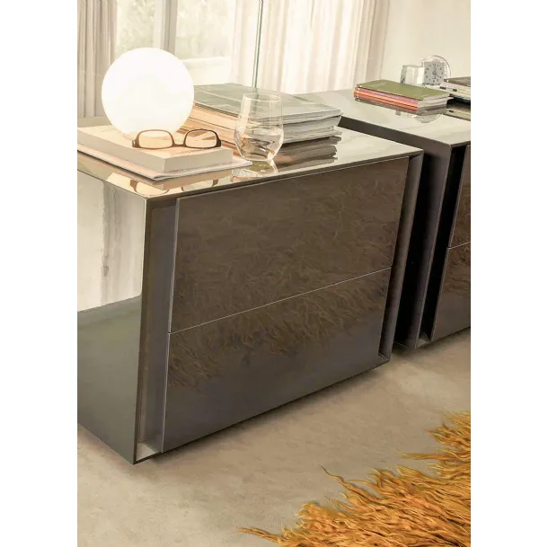 Luna Nightstand in Glossy Lacquer by Lema