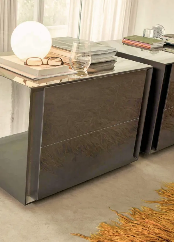 Luna Nightstand in Glossy Lacquer by Lema